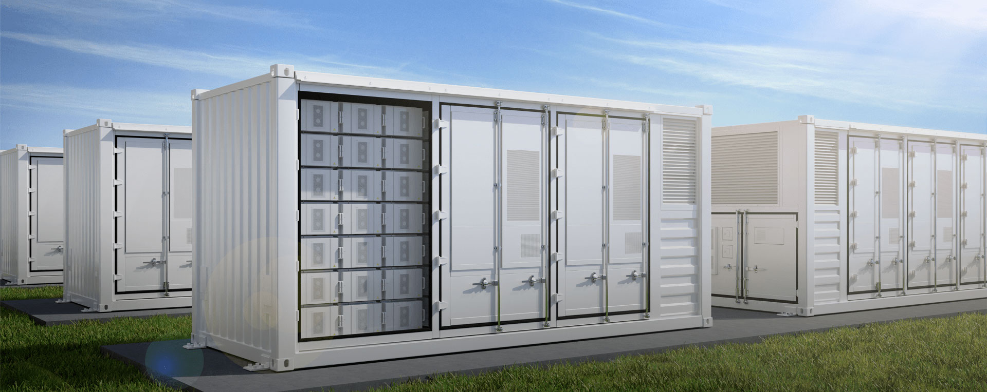 Solution de stockage d’énergie solaire photovoltaïque en container industriel sécurisé